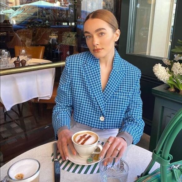 Set ZARA Blazer Cropped Skirt Plaid Bloggers - Picture 8 of 8